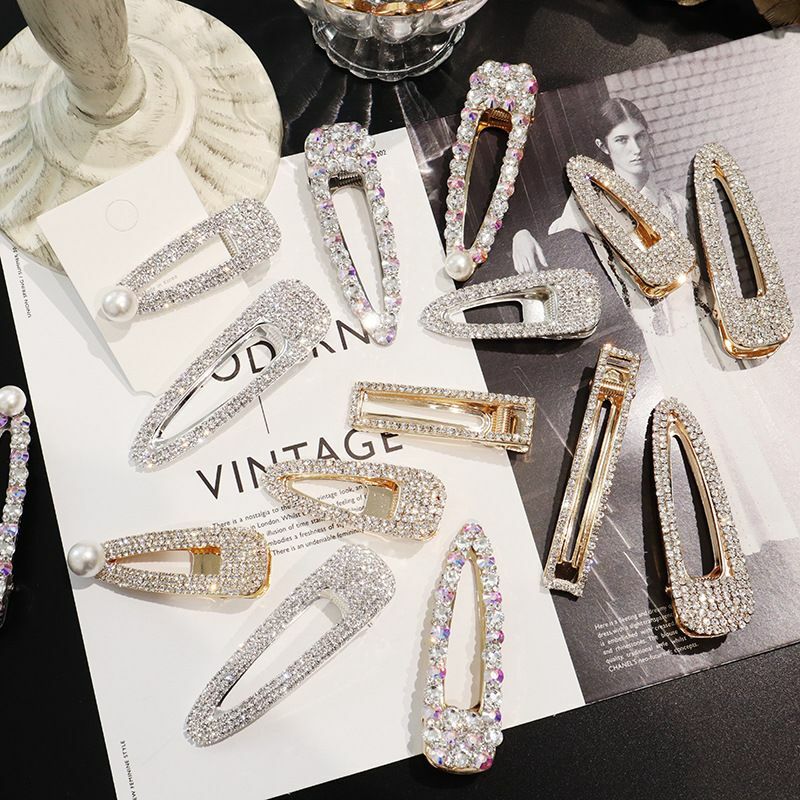 Horquillas cuadradas de cristal ostentoso para mujer y niña, horquillas con diamantes de imitación, pinzas para el pelo, pasadores, accesorios de pasador, 1 ud.