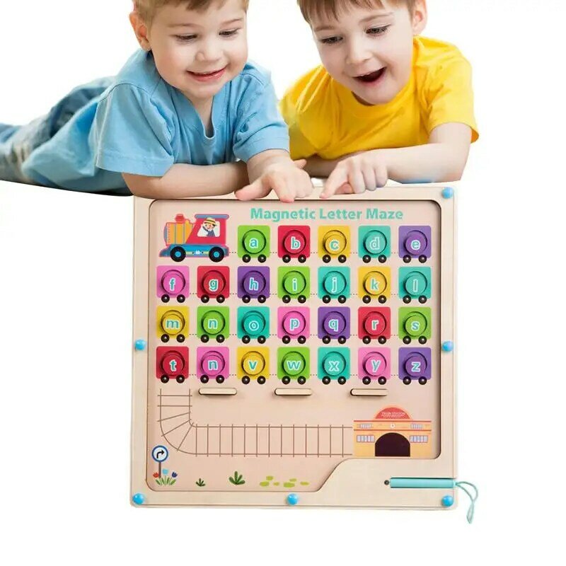 Laberinto magnético del alfabeto para niños, rompecabezas de aprendizaje Montessori, juguetes educativos, regalo
