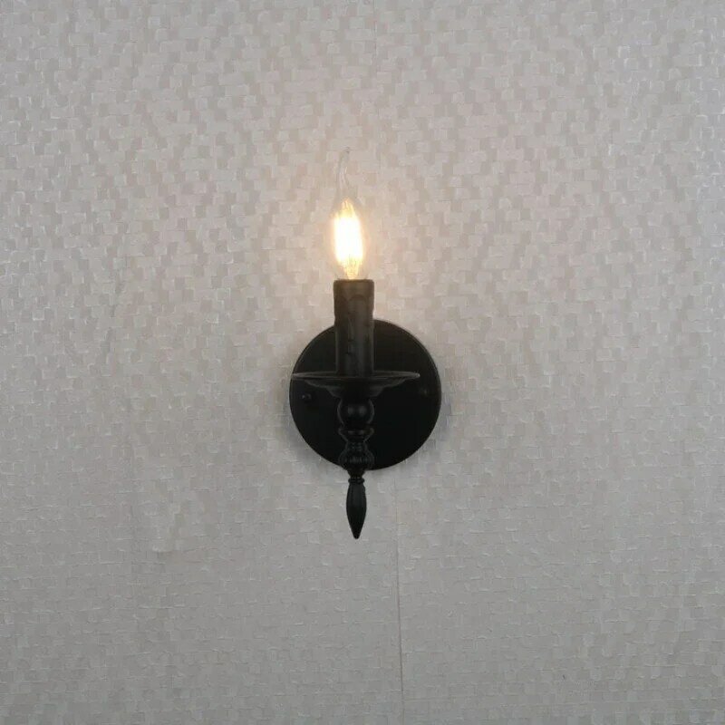 Kompaktowy styl industrialny żelazna sztuka lampa na ganek amerykańska retro mała lampa kryty korytarz klatka schodowa świeca francuska kinkiet