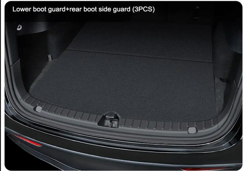 For Tesla Model Y 2021-2023 Trunk Sill Plate Protector TPE Rubber Boot Loading Guards Cover ABS Trunk Side Protection Covers
