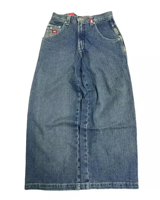 JNCO мешковатые джинсы, Мужские Винтажные хип-хоп Y2K Харадзюку, вышитые высококачественные джинсы, Готическая уличная одежда, мужские и женские повседневные широкие джинсы