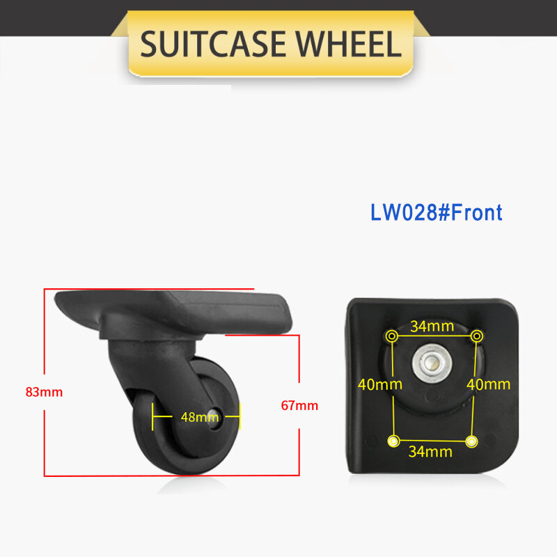 Black Luggage Wheel Accessories Replacement Universal Wheel Trolley Box Cloth Box Aircraft Wheel Wear-resistant Silent Roller
