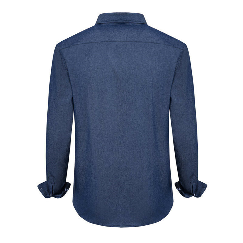 VISADA JAUNA-Camisa vaquera de manga larga para hombre, camisa informal ajustada de algodón con botones, talla europea, verano, 2018