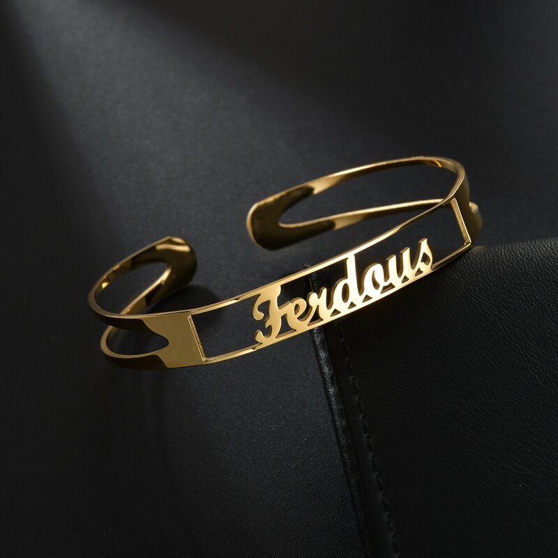Atoztide braccialetto personalizzato personalizzato con nome lettera da 10mm per donna uomo braccialetti vuoti in acciaio inossidabile regalo di gioielli di compleanno