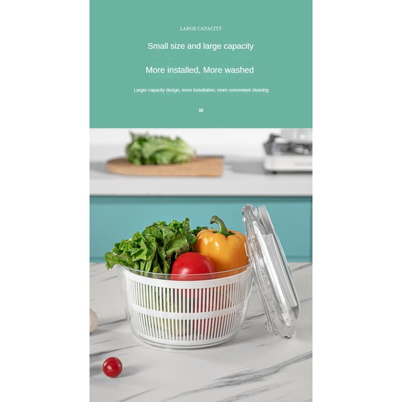 Spinner Manual de lechuga para preparación de verduras, bomba de 1 mano, secador de frutas, lavadora