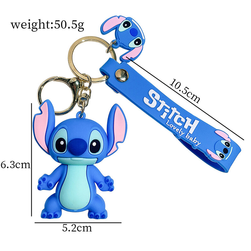 Anime Disney gantungan kunci kartun Mickey Mouse Minnie Lilo & Stitch boneka lucu gantungan kunci ornamen gantungan kunci mobil liontin hadiah anak-anak