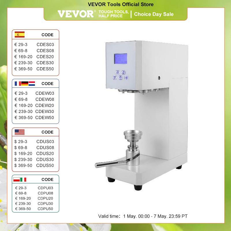 Электрическая швейная машина VEVOR 370 Вт, полуавтоматическая герметичная машина для жестяных консервных банок, антикоррозийная, диаметром 56 м...