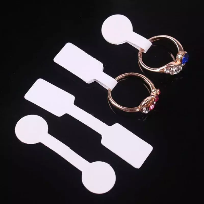 100Pcs Jewelry Price Tags Labels Self-Stickers Rings Jewelry Display Card Earrings Necklace Price Card Hang Tags DIY Blank Cards