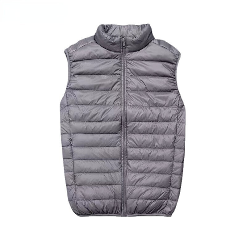 Men's Down Vest Winter, Loose Duck Down Light Feather Fashion Coat Coat Warm Men's Loose Plus Simple Solid Color Jacket Vest
