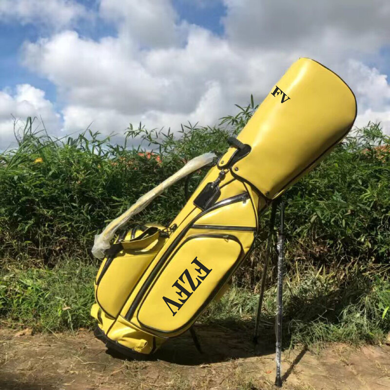 Новая Корейская брендовая сумка для гольфа, новая профессиональная сумка для гольфа унисекс, водонепроницаемая желтая черная сумка для гольфа с подставкой