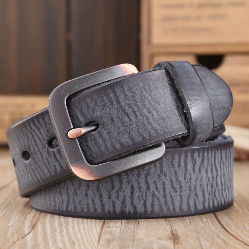 Cintura per bovini di primo strato importata cintura in pelle vintage in pelle lavata per uomo e donna