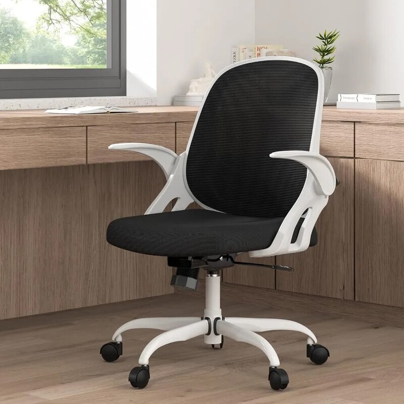 Silla de escritorio de trabajo para el hogar, silla ergonómica giratoria de ordenador, cómoda, de malla transpirable, para tarea de soporte Lumbar