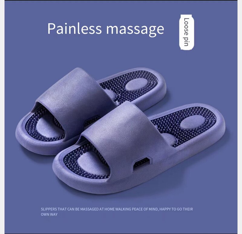 Massage slippers for men and women, indoor anti slip acupoints with prickly particles, soft sole foot therapy, sole massage slip