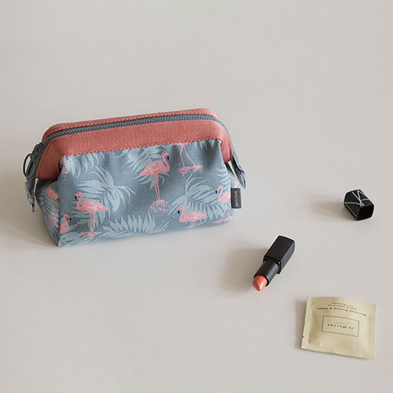 1 buah tas perjalanan Flamingo untuk wanita tas kosmetik perlengkapan mandi Makeup Organizer mandi