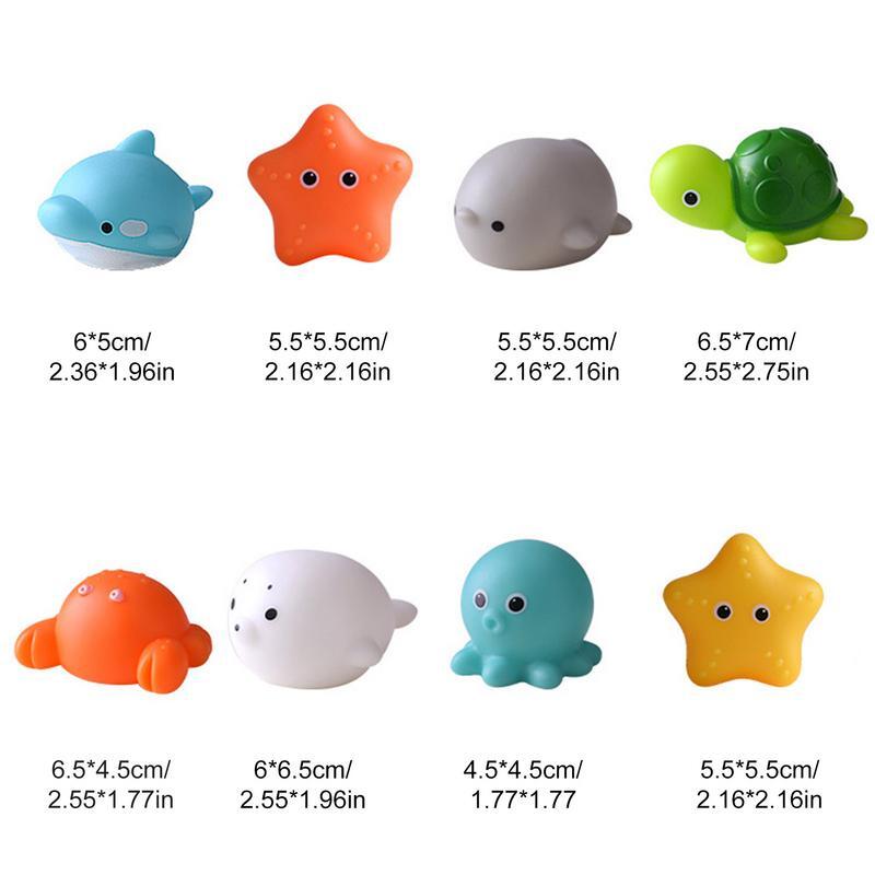 Baby Bath Toys Finding Fish Game Toys For Kids Soft Bathroom Play Animals Bath Figure Toy With Fishing Net For Toddlers Children