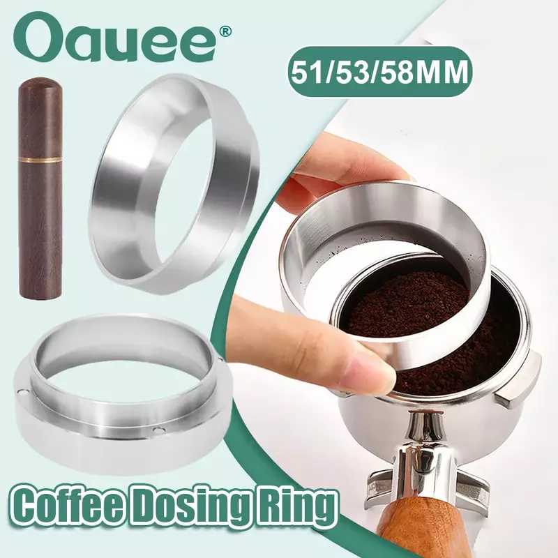Anillo de dosificación de café expreso magnético, embudo de dosificación de café de 51/53/58mm para portafiltro de aluminio, herramienta de anillo de polvo de café antimoscas