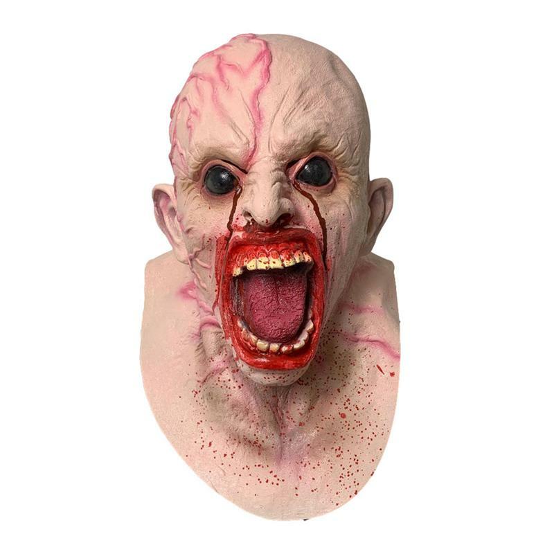 Máscara de terror para Halloween, mascarilla de látex de primera calidad, máscara de látex espeluznante, máscara de miedo