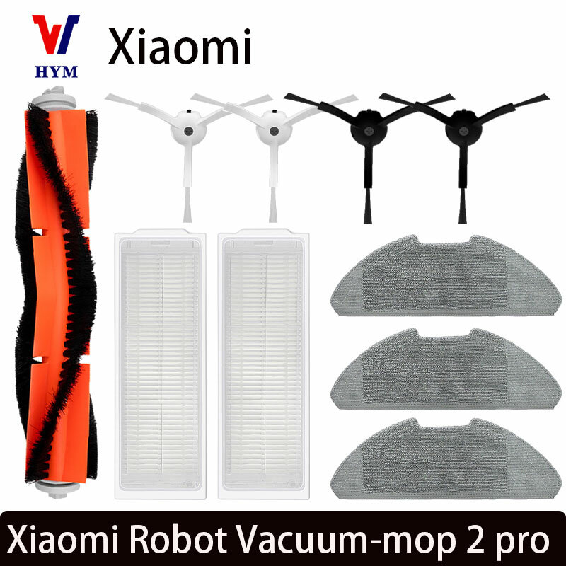 Xiaomi mijia-mop 2 pro/lite, filtro hepa, pano de esfregão, escova lateral principal, acessórios de aspirador