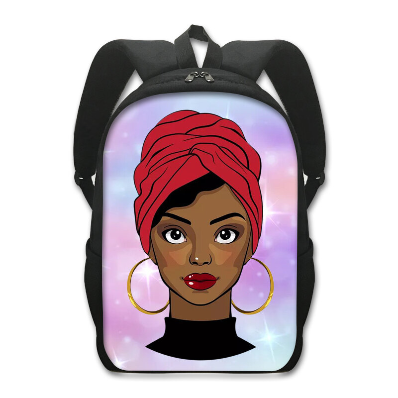 아프리카 소녀 프린트 배낭 십대 어린이 학교 가방, 아프리카 라틴 여성 데이팩, 아프로 소녀 배낭 노트북 백팩