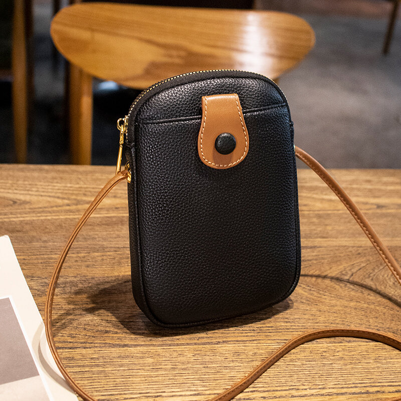 Genuine Leather Women's Bag 2024 New Summer Mini Mobile Phone Bags Fashionable Versatile Portable Single Shoulder Crossbody Bag