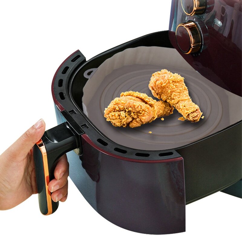 20Cm Air Fryers Oven Baking Tray Fried Chicken Basket Mat Airfryer Silicone Pot Round Replacemen Grill Pan