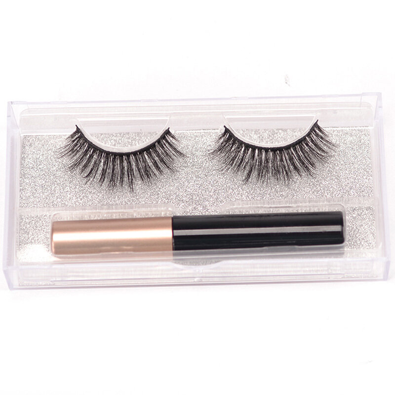 Magnetic Liquid Eyeliner Gift Box Set Private Label 5D Magnet Eyelashes with Tweezers and Mirror