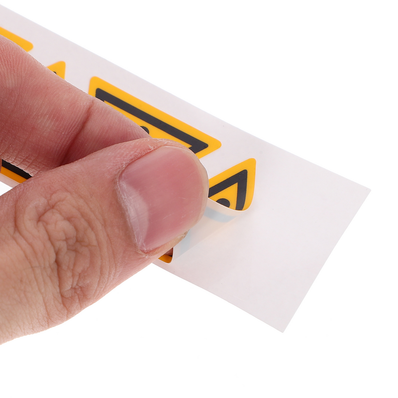 สติกเกอร์ติดสติกเกอร์ติดเล็บสัญลักษณ์สามเหลี่ยมเพื่อความปลอดภัยมีกาวในตัว