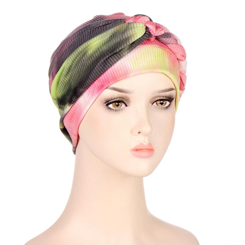Chapéu de câncer de quimio beanies cabeça cachecol para muslim mulher turbante tranças bonnet tie corante estiramento cabeça cachecol árabe envoltório turbantes