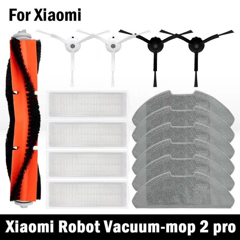 Xiaomi mijia-mop 2 pro/lite, filtro hepa, pano de esfregão, escova lateral principal, acessórios de aspirador