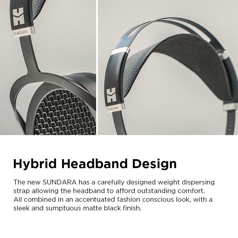 HIFIMAN SUNDARA Headphone Magnetik Planar Ukuran Penuh Over-Ear (Hitam) dengan Casing Logam Desain Ketepatan Tinggi