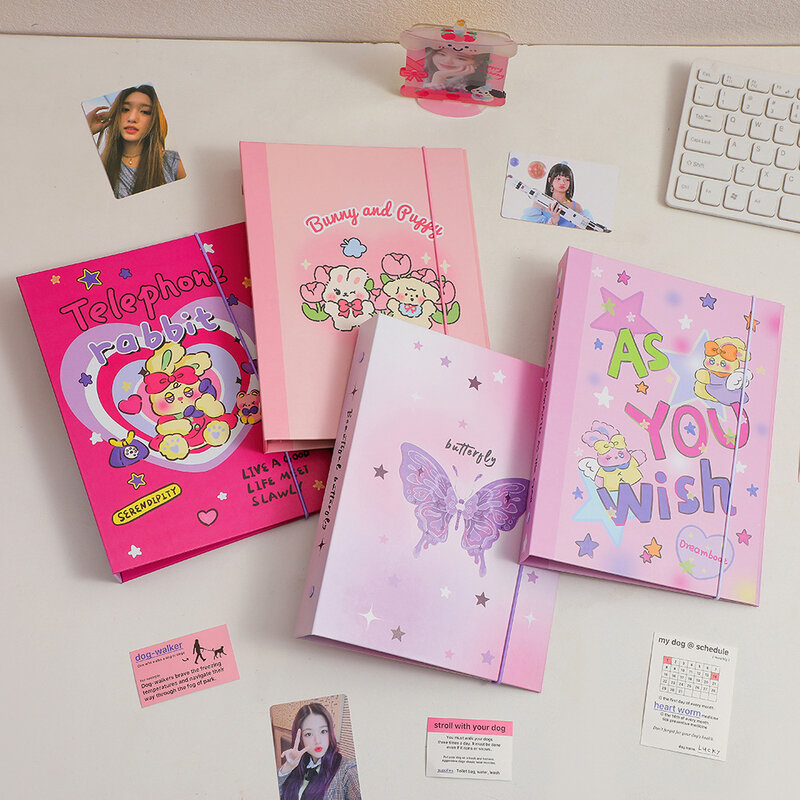 A5 Idol Photo Storage Book Idol Card Organizer Idols Cards Collect Book Kpop Photocard Binder Cartoon Style Album Photo Cards