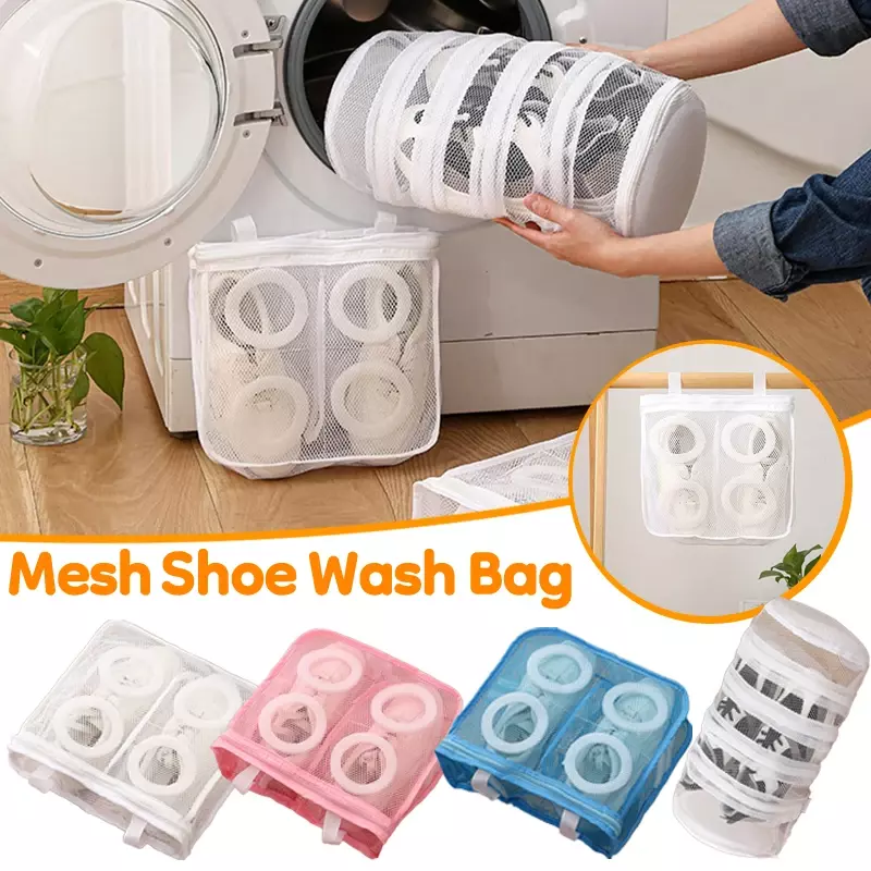 Borsa per il lavaggio delle scarpe della lavatrice borsa per scarpe Anti-deformazione per uso domestico borsa a rete per appendere e asciugare le scarpe borsa per la cura del lavaggio specializzata