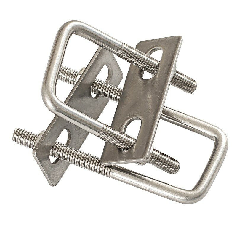 Collier de serrage carré à vis en U en acier inoxydable 304, 2,2 Squa M6810, collier de serrage carré, 2,2 à angle droit avec déflecteur, Hw20-200mm de serrage carré