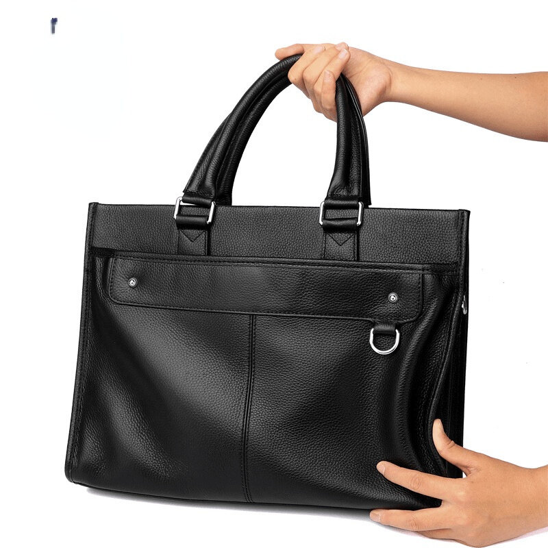 Cowhide Men's Business Briefcase Genuine Leather Single Shoulder Messenger Bags High Quality Fashion Crossbody Computer Handbags