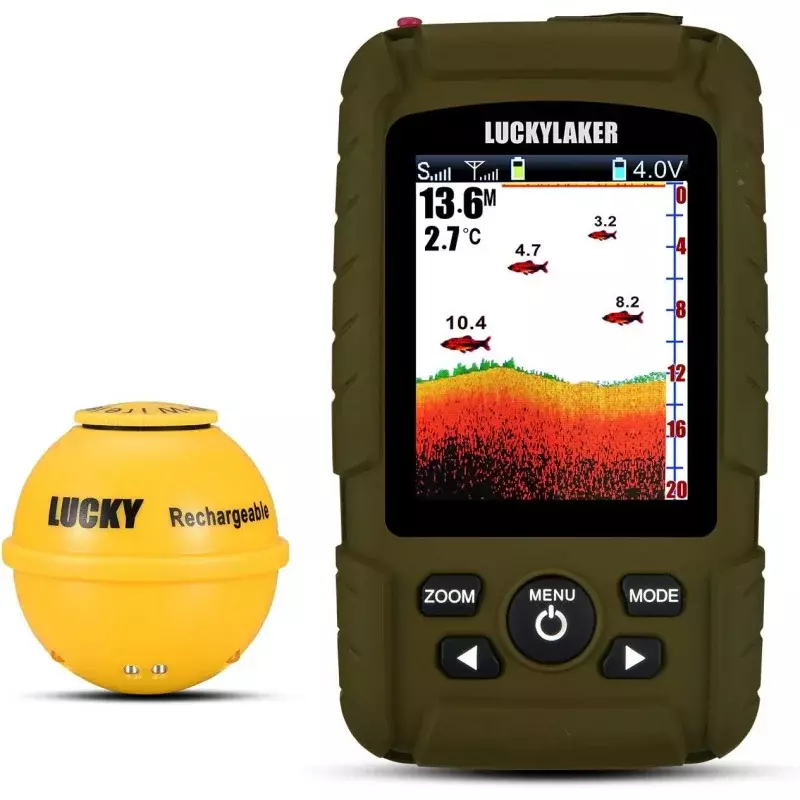 LUCKY-Détecteur de poissons macar portable, détecteur de poissons en profondeur pour bateau, détecteur de pêche étanche, détecteur de pêche sans fil, transducteur de kayak
