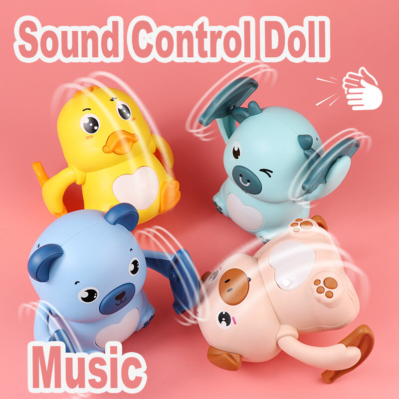 Juguetes rodantes con Control de voz para bebés, muñecos de música para niños, juguetes rodantes con Control de sonido para niños, juguetes interactivos para regalo