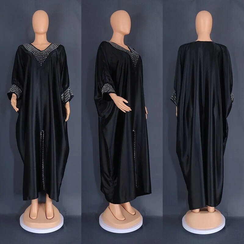 African Dresses for Women Dashiki Ankara Abayas Robe Kaftan Muslim Long Maxi Dress Bazin Traditional Africa Clothing Large Size
