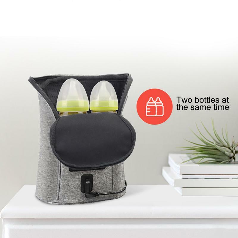 Baby Nursing Bottle Heater Travel Stroller Bag 5V1A USB Milk Water Warmer Insulated Bag 11inx512in Baby Milk Warmer Car Travel