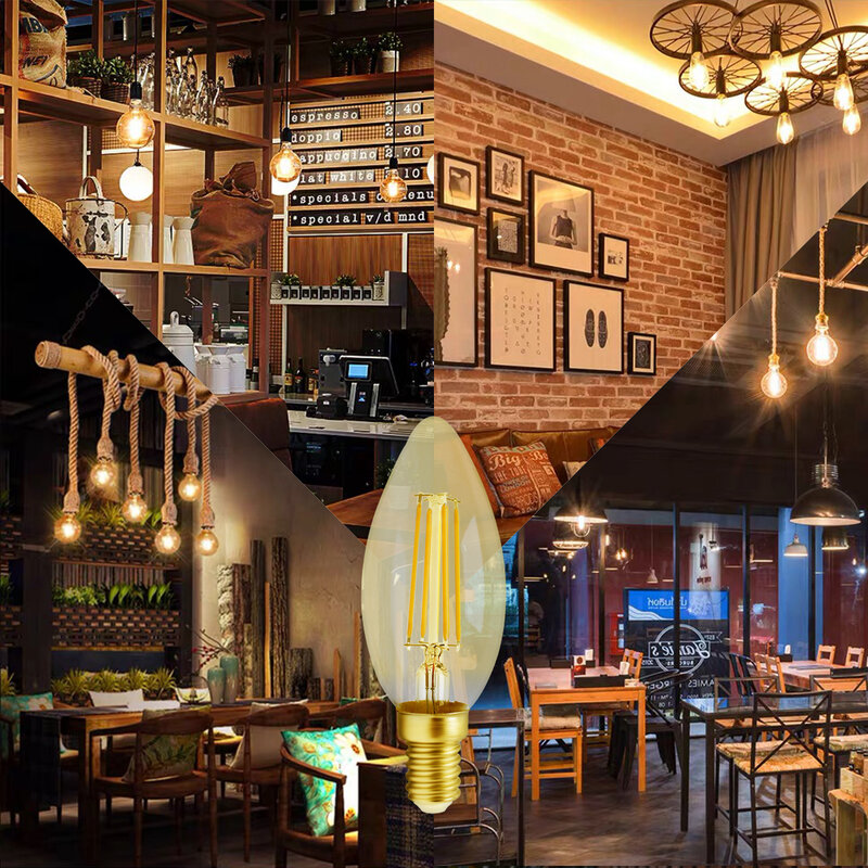 Ampoule LED à Filament C35 4W, rétro Edison E14 B22, 220V-240V, lampe Vintage 2700K 4000K, décoration de la maison