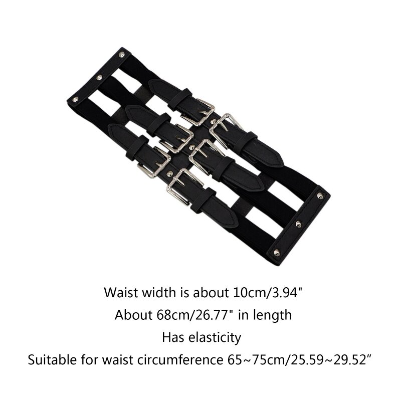 Cintura per corpo con decorazione in retrò, catena nera, gotica, regolabile per ragazze