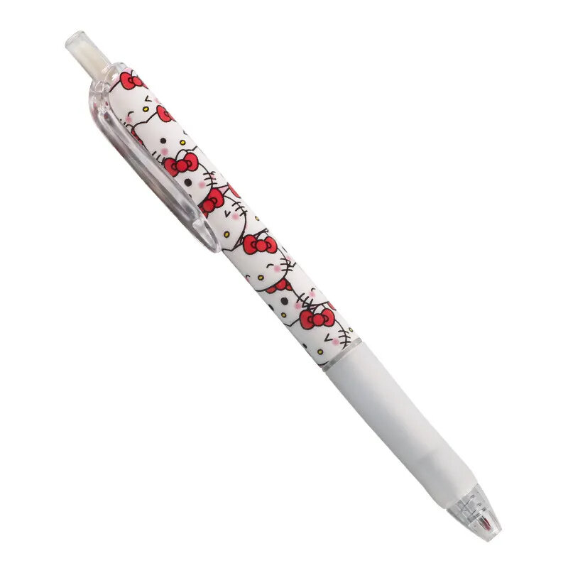 Sanrio pena Gel Sanrio 6 buah Hello Kitty kartun Kuromi ST cepat kering hitam 0.5mm tekan pulpen Pen hadiah alat tulis belajar