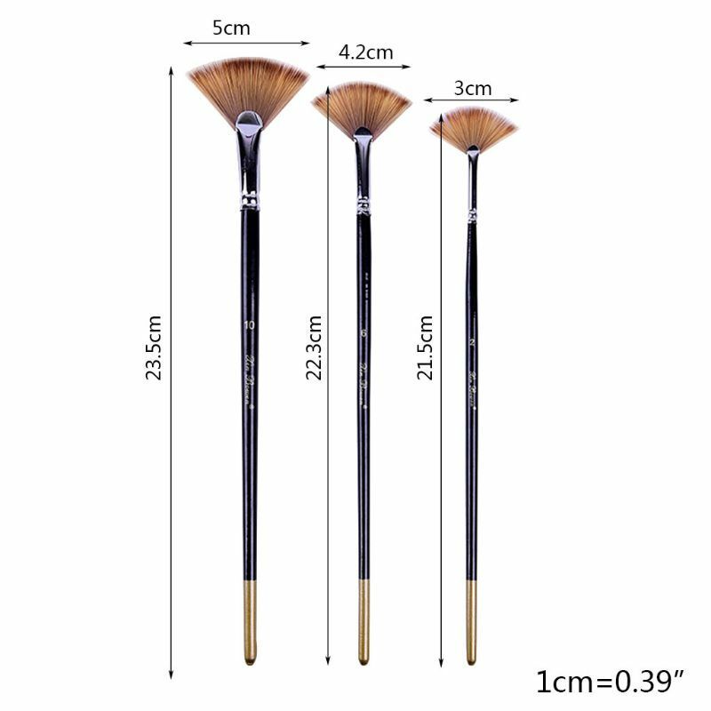Oil Paint Brush Set Fan Shaped Wooden Painting Brush for Artist Beginner Gouache Acrylic Watercolor Body Painting Dropship
