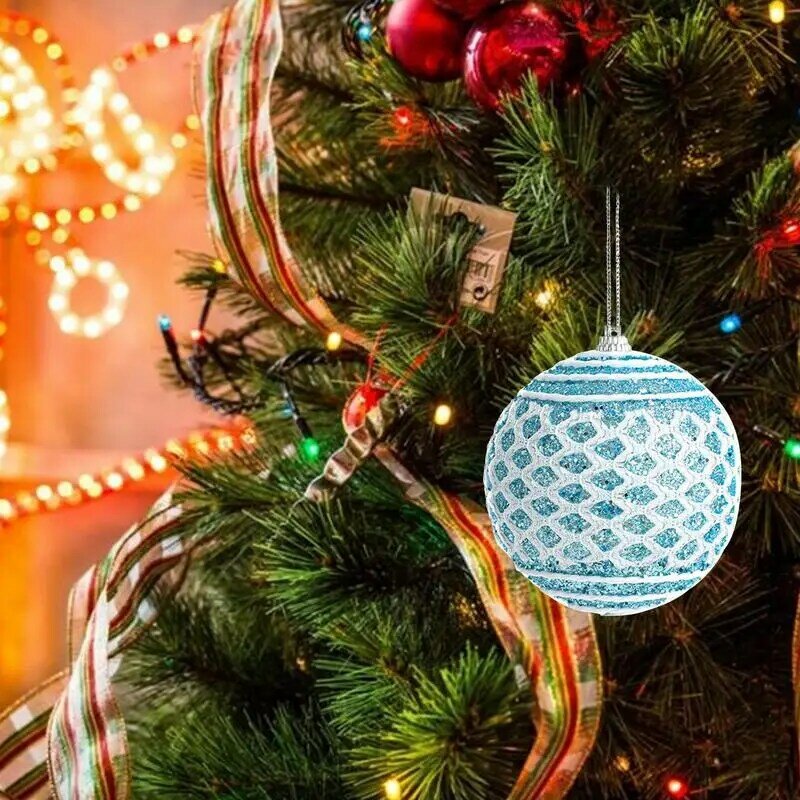 Bolas de Navidad con purpurina, adornos para árbol de Navidad, colgantes grandes, decoración para fiesta en casa