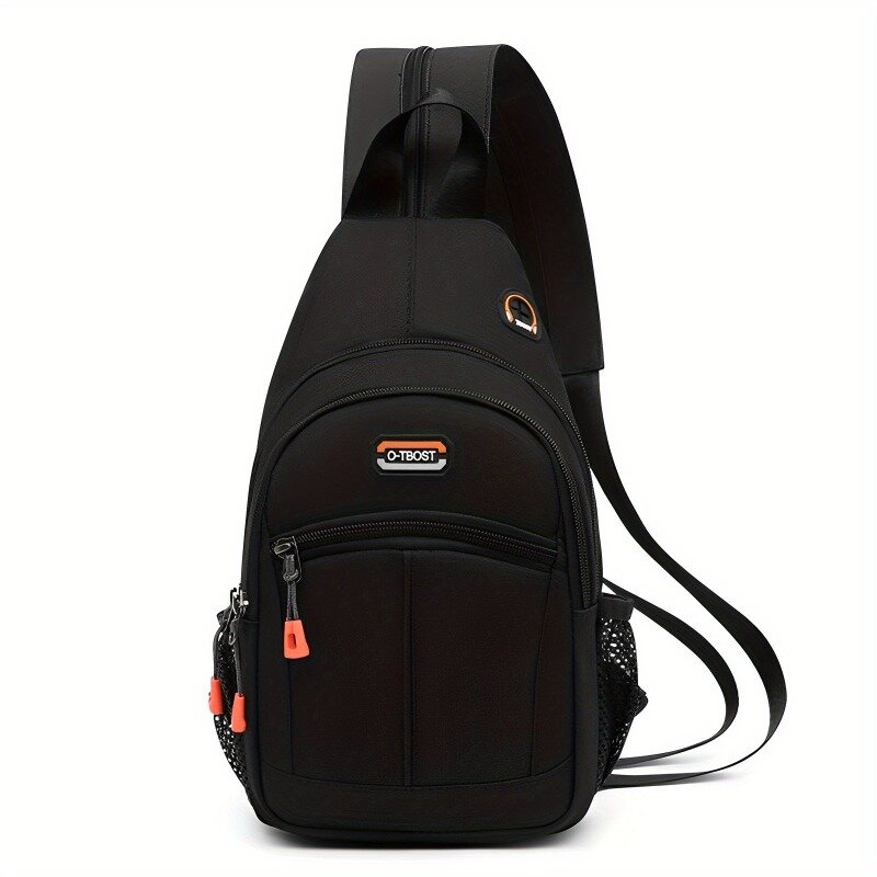 Unisex Color Contrast Sling BackBag Fashion Casual Nylon Crossbody Bag Outdoor Sports Travel Chest Bag