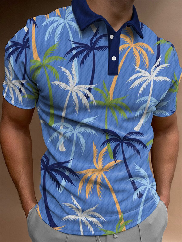 Newest Polo Shirt Men Hot Sale Lapel Button Short Sleeve Tshirt Tops Summer Streetwear Casual Loose 3D Print Tee Shirts Clothing