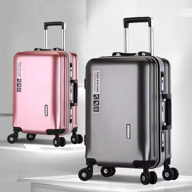 Suitcase Aluminum Frame USB Charging Cabin Carrier Bag Women Suitcases Travel Rolling Man Password Trolley Luggage Travel Bag