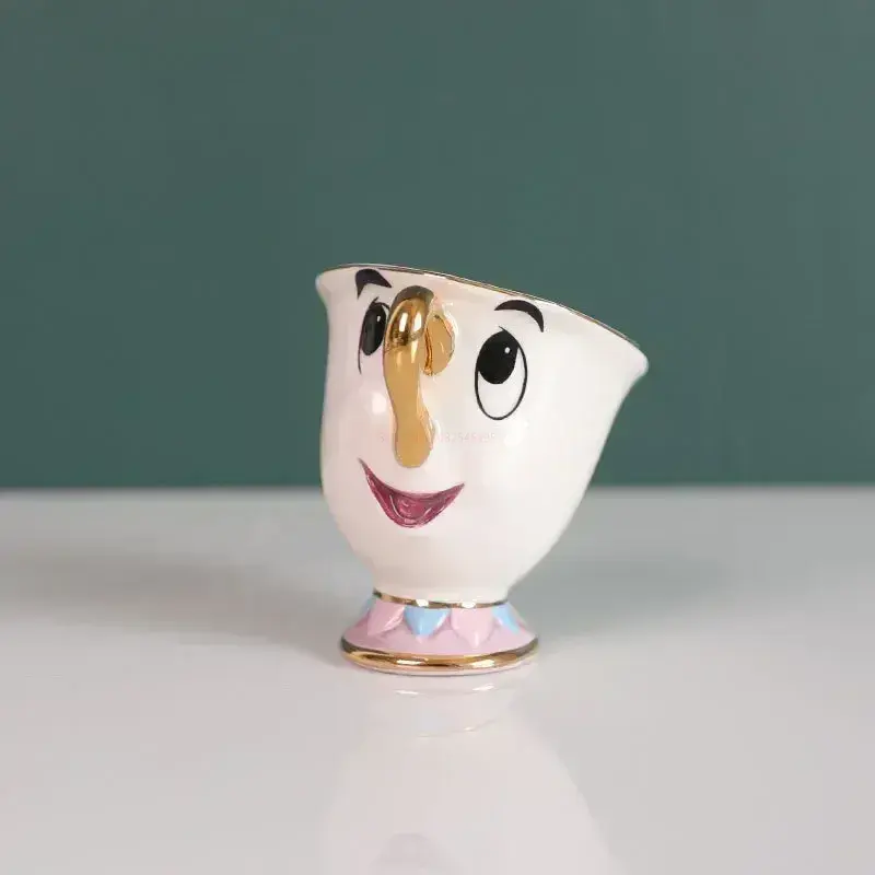 디즈니 티팟 귀여운 만화 미녀와 야수 커피 포트 머그잔, Mrs Potts 칩 컵, 찻잔 1 개, 차 세트 선물, 직송
