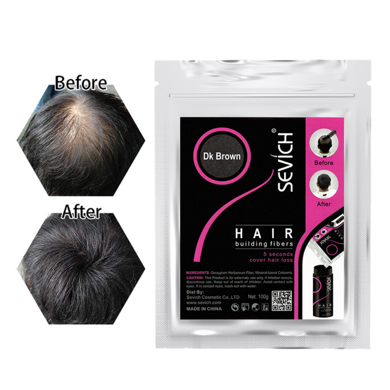 Sevich-Keratin Hair Building Fiber Powder, Crescimento instantâneo, Recarga, Produto do cuidado capilar, 10 cores, 100g, 50g