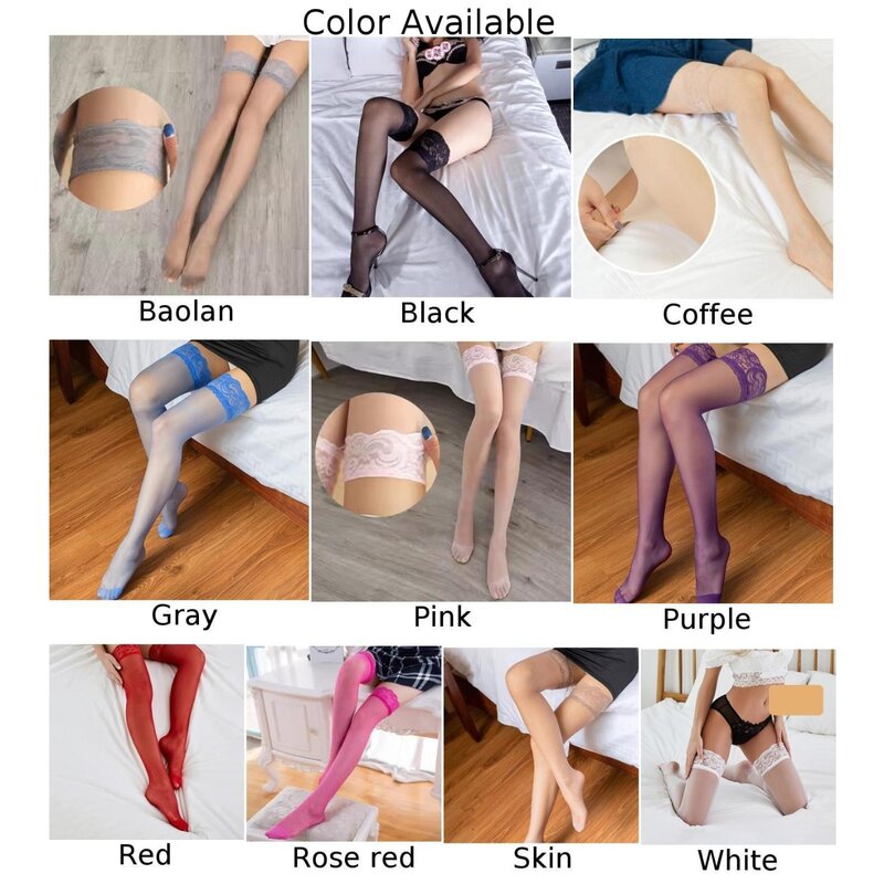 Calze seducenti calze autoreggenti in pizzo calze Sexy da donna per accessori per costumi Cosplay (nero/caffè/pelle)