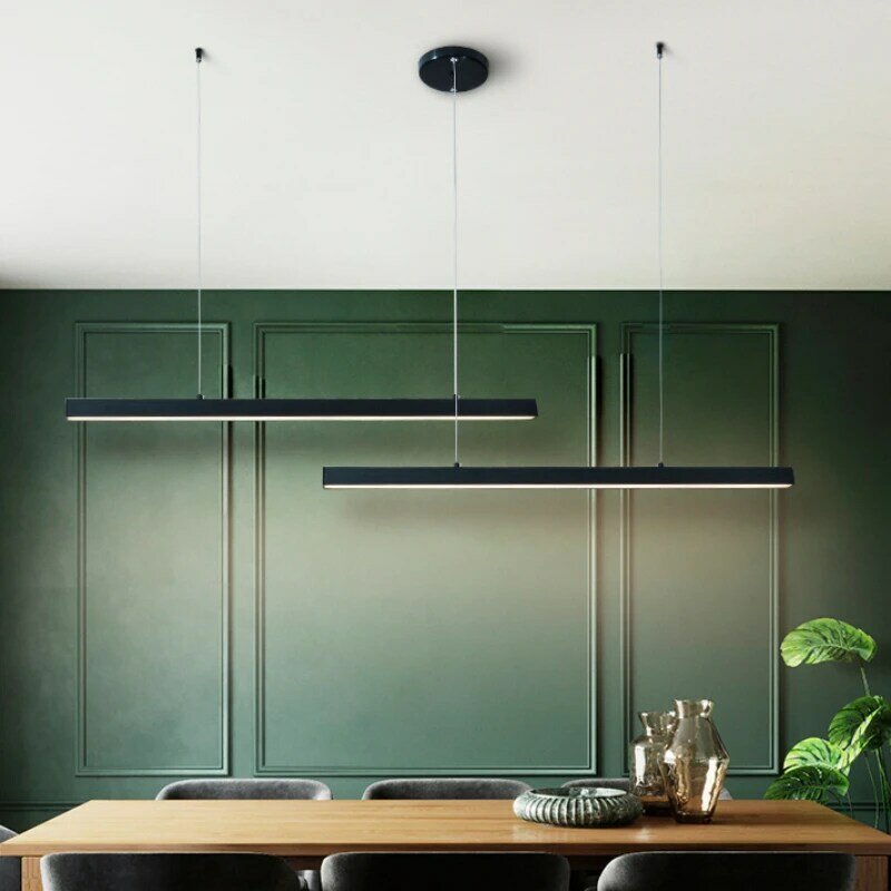 Nordic Minimalist Pendant Lamp Modern Luxury Design Sense Study Office Restaurant Bar Living Room LED Long Light Line Chandelier